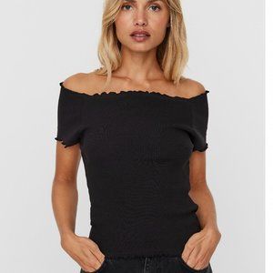 VERO MODA lucinda off-shoulder frill shirt S